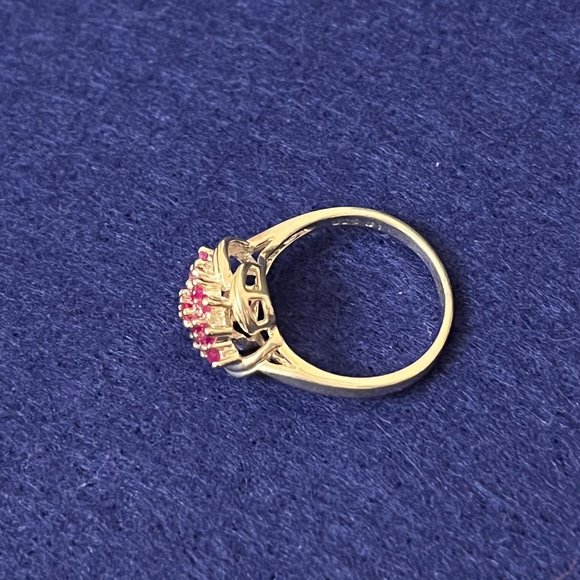 Multi-stone Ruby & Sterling Silver Ring, 8.5 - Picture 8 of 11